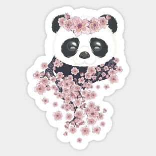 Panda with Sakura branch Sticker